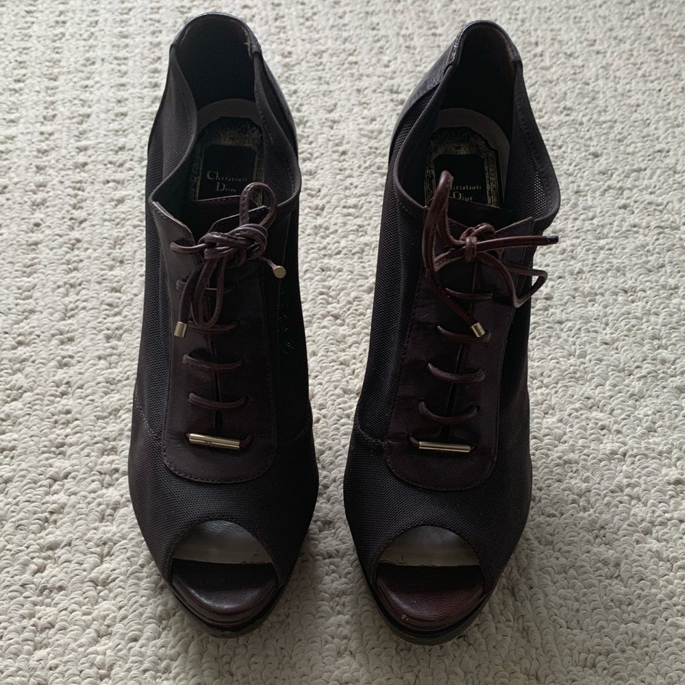 Christian Dior lace up platform high heels